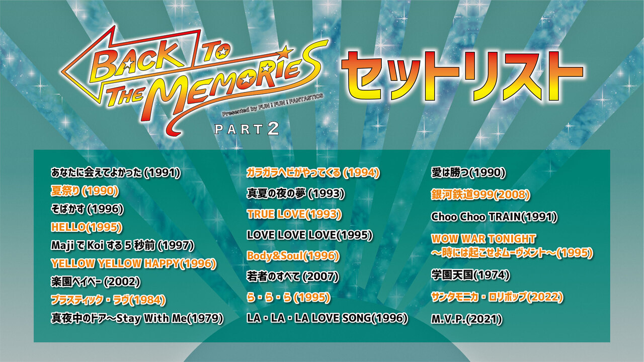 専用〗BACK TO THE MEMORIES PART2 チケット - イベント