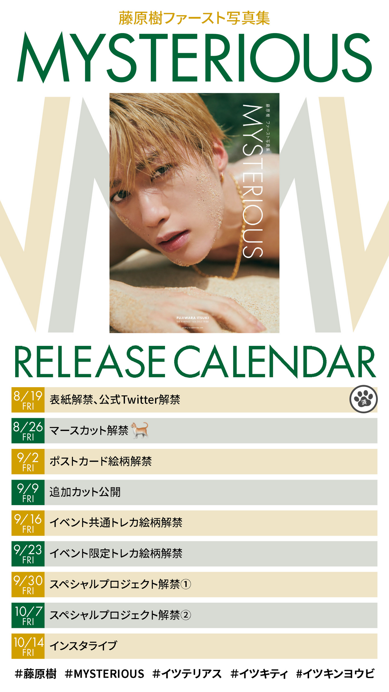 計4種のカバーを一挙公開＆RELEASE CALENDAR解禁!!】藤原樹