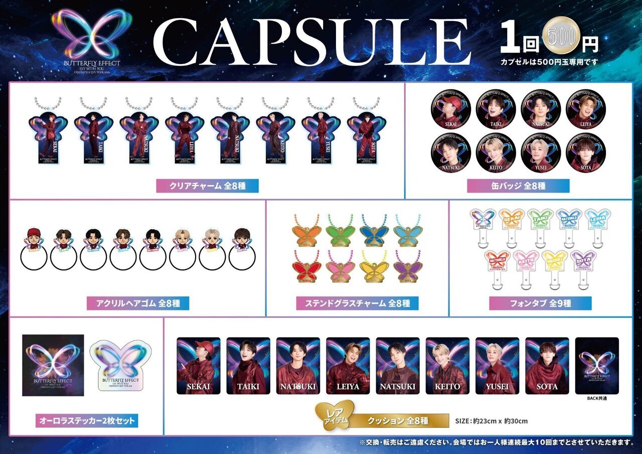 世界　クッション　レア　BUTTERFLY　会場限定　実写　ファンタ 9/6(土)・9/7(日)福井公演】『FANTASTICS LIVE TOUR 2025